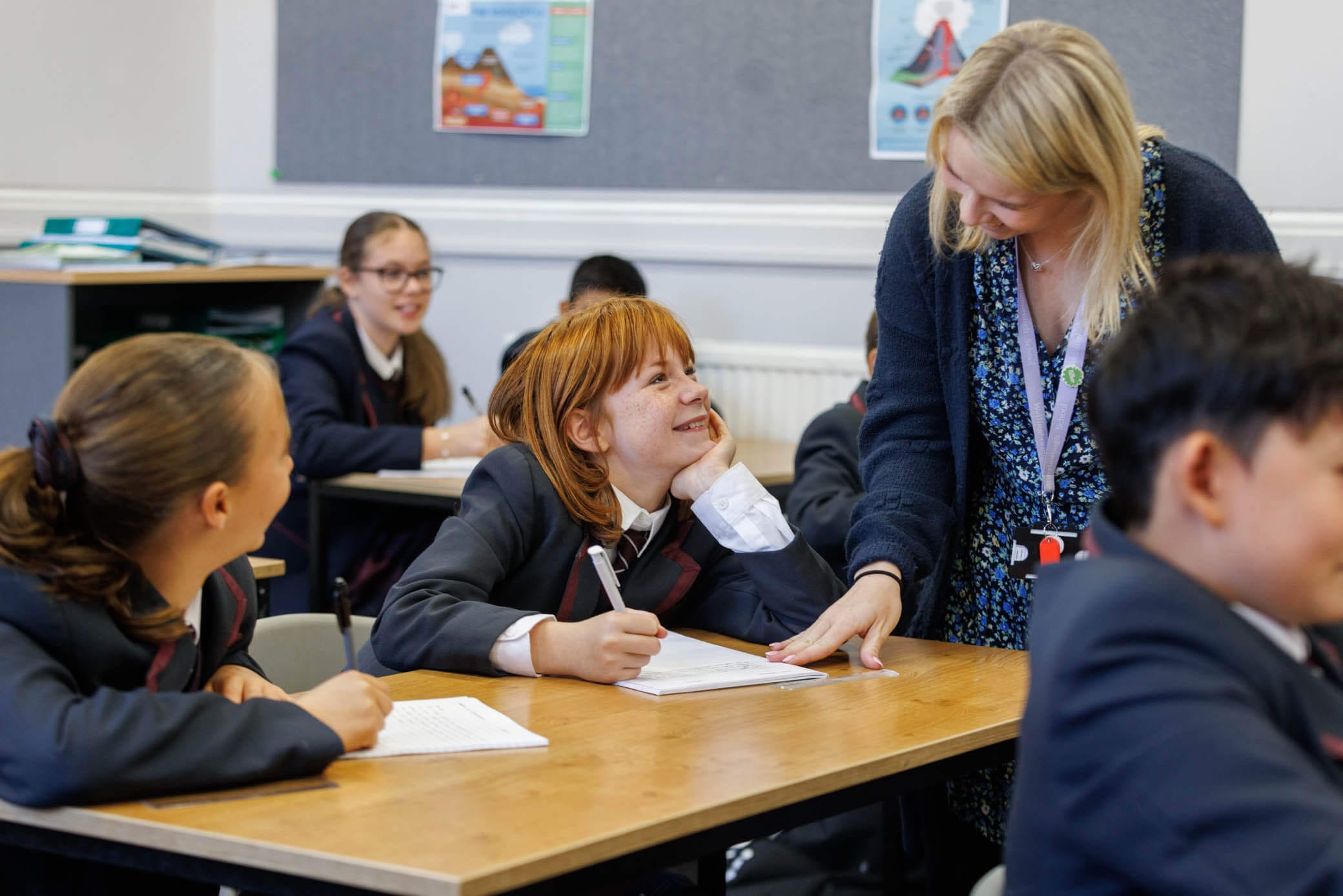 Pupil looking at teacher